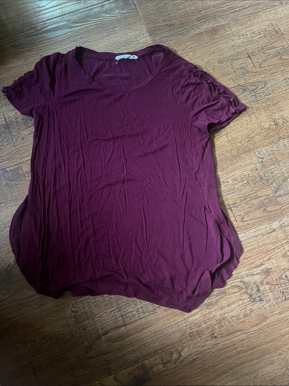 Pink Republic Short Sleeve Crewneck Top - Wine